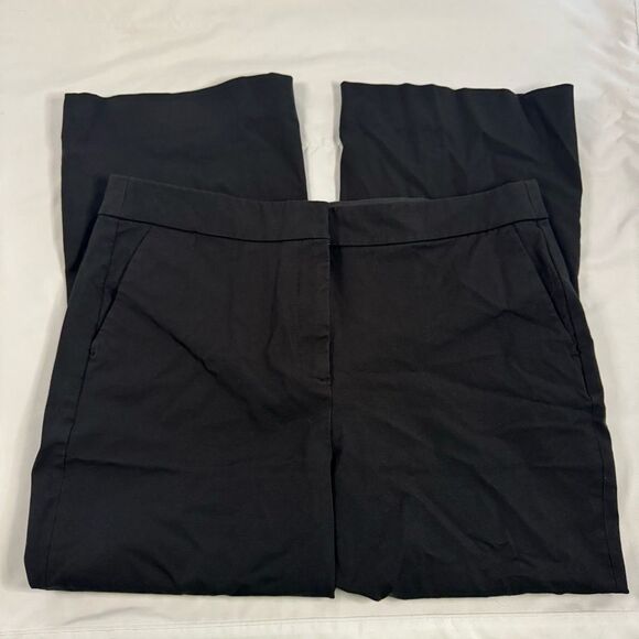J Crew Factory Kelsey Flare Pant Size 14 Black Cropped Stretch Office Minimalist - Picture 1 of 11